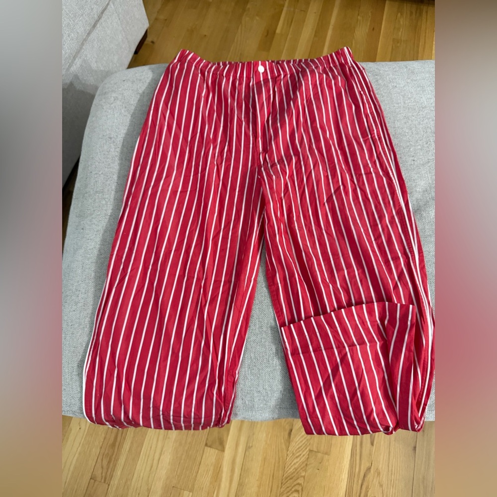 Sleepy Jones red striped pajama pants